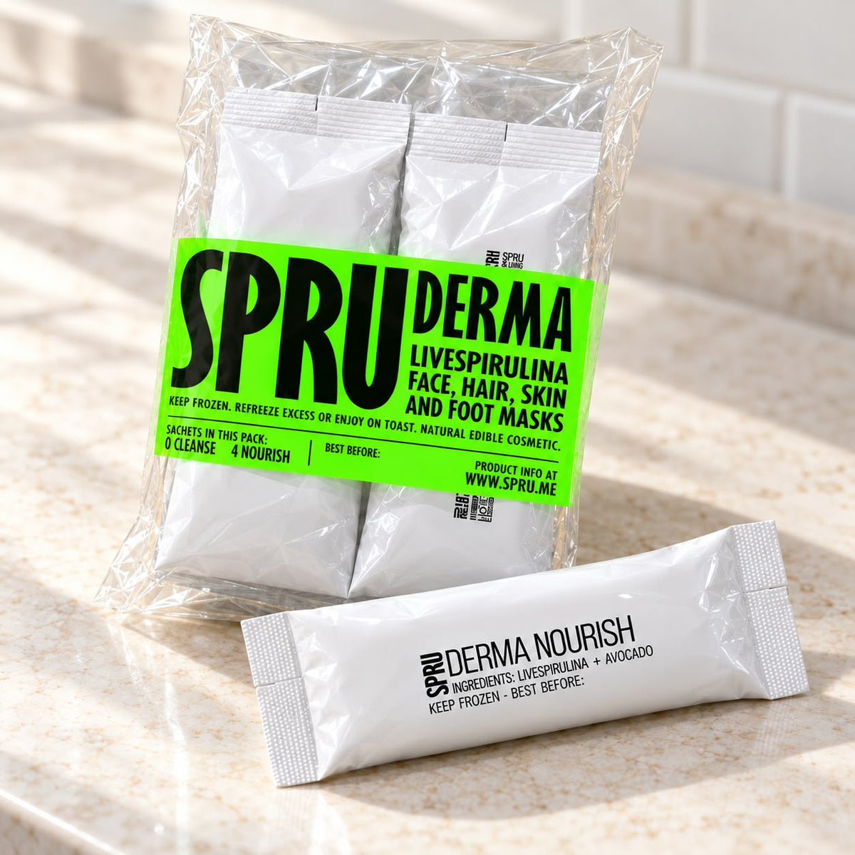 SPRU DERMA Nourish Live Spirulina Skin & Hair Mask – Avocado