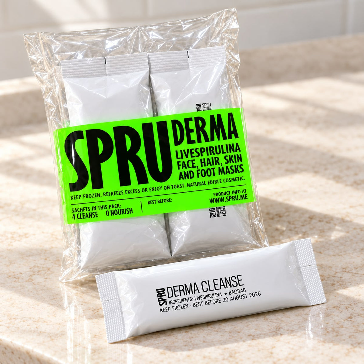 SPRU DERMA Cleanse Live Spirulina Skin & Hair Mask – Baobab