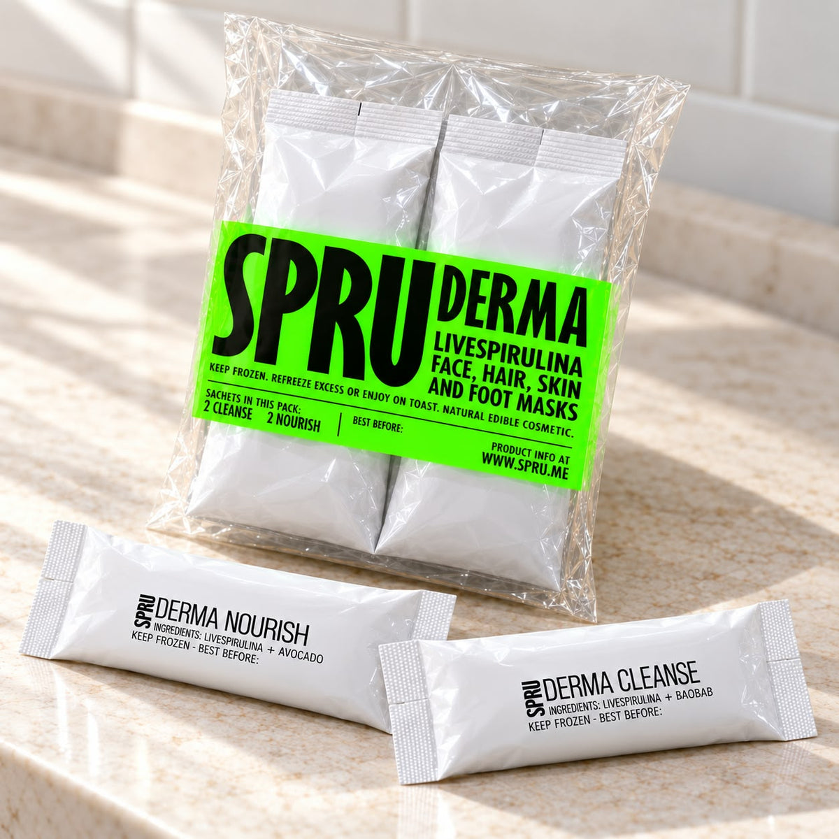 SPRU DERMA Live Spirulina Mask Duo – Nourish + Cleanse