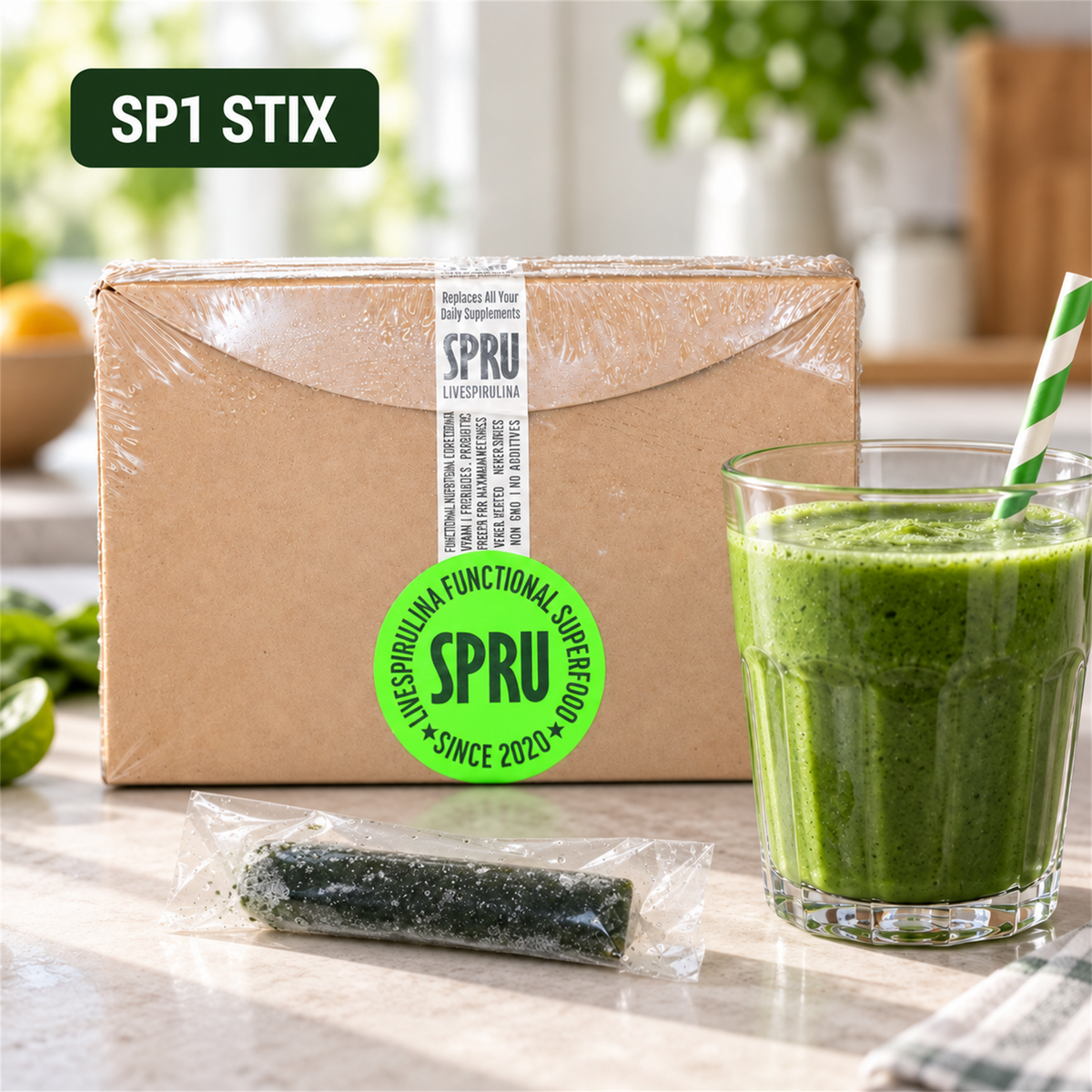 SPRU SP1 Live Spirulina Stix – Everyday Support (30-Pack)
