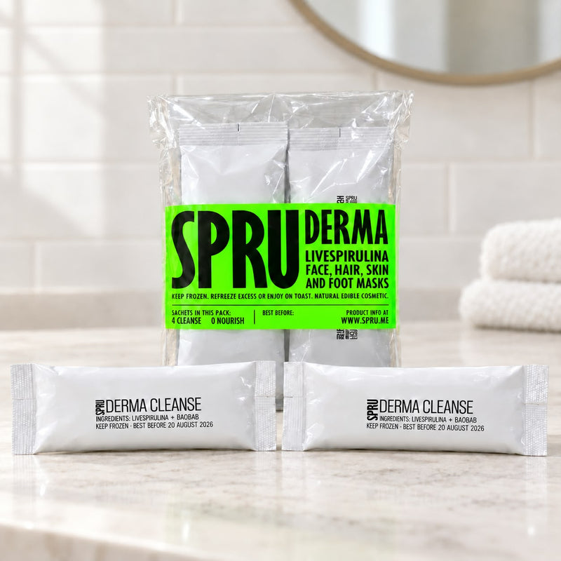 SPRU DERMA Cleanse Live Spirulina Skin & Hair Mask – Baobab